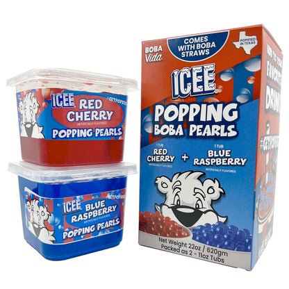 ICEE by BobaVida Blue Raspberry & Cherry Popping Boba Pearls Variety Pack