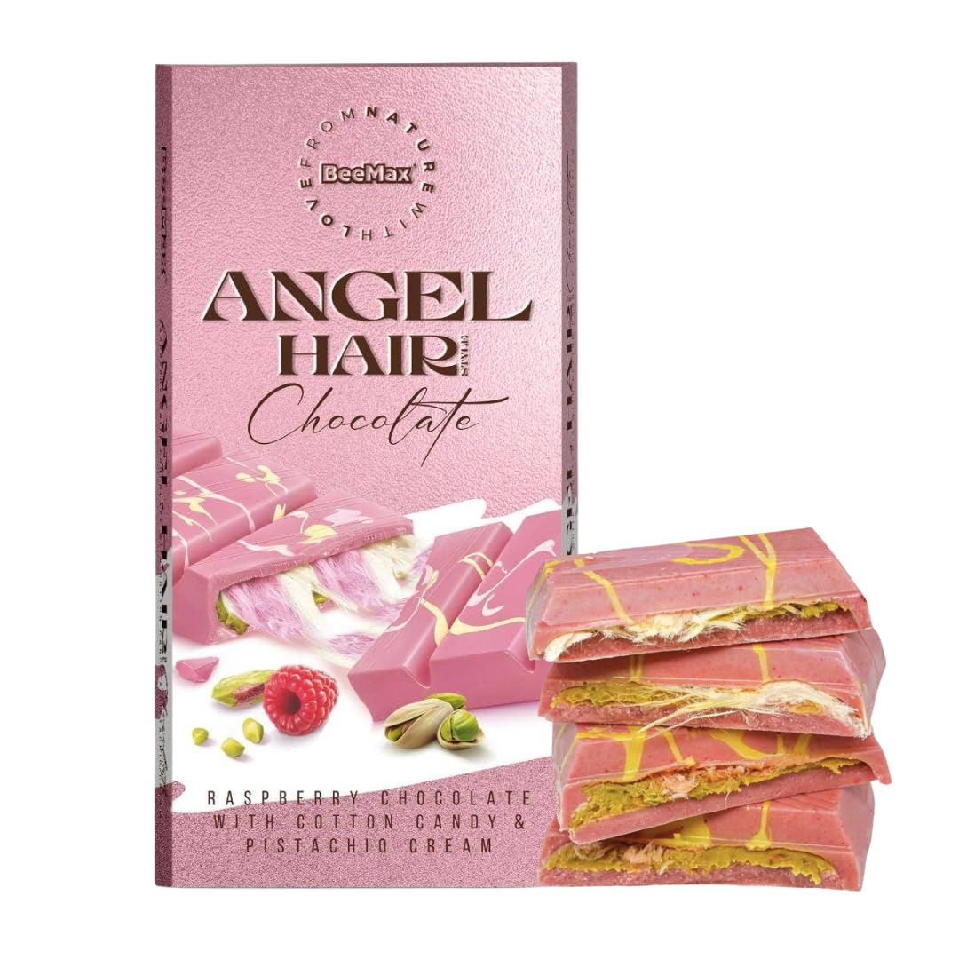 Beemax Authentic Dubai-Style Angel Hair Raspberry Chocolate Bar