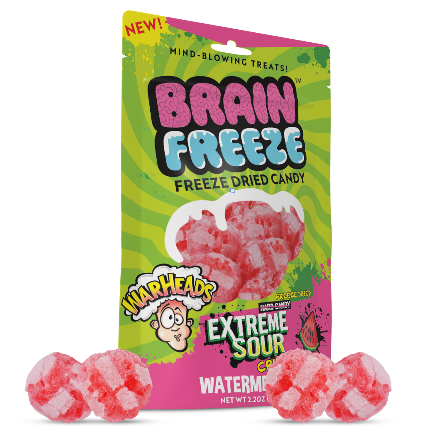 Brain Freeze Warheads Watermelon Dried Candy