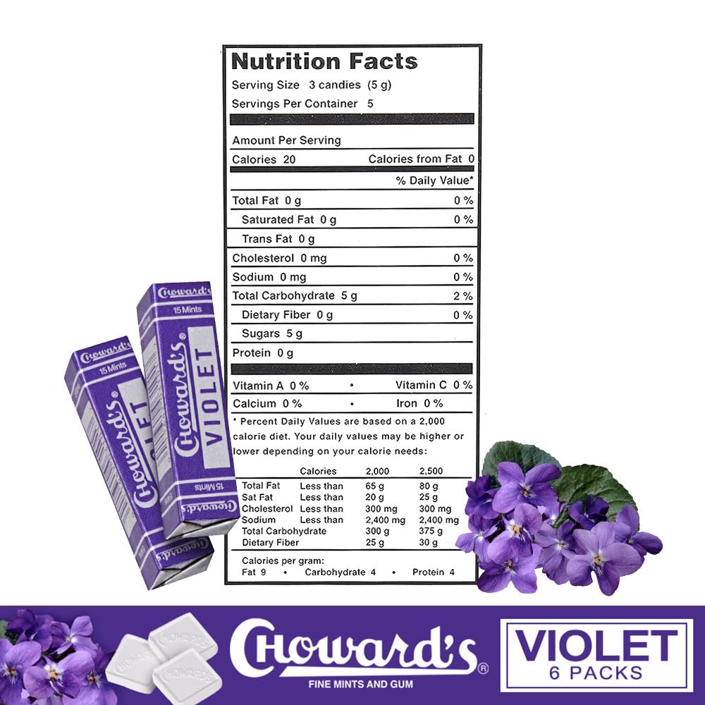 Choward's Violet Mints & Guava Tropical Candy Variety Pack (Pack of 8)