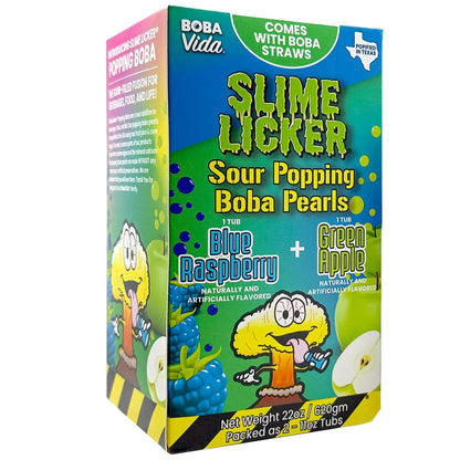 Slime Licker by BobaVida Blue Raspberry & Green Apple Sour Popping Boba Pearls