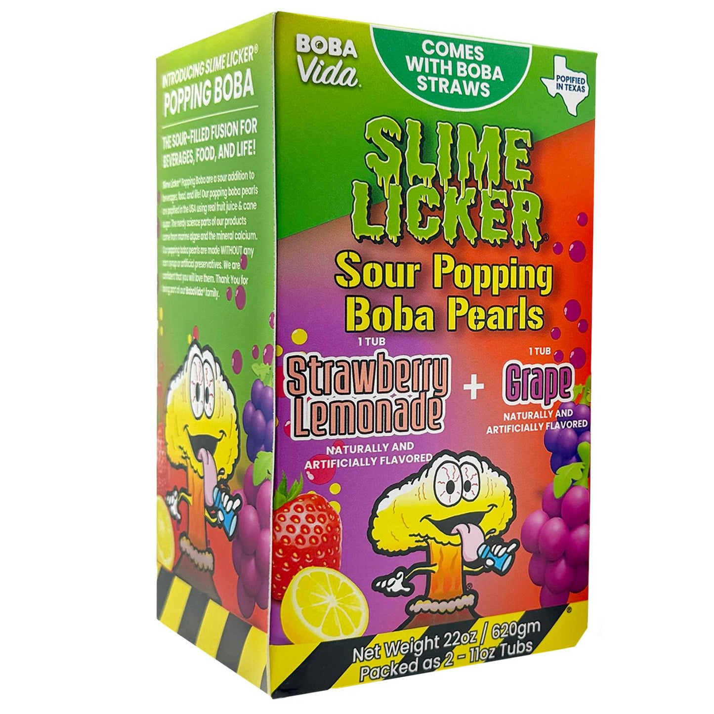 Slime Licker by BobaVida Strawberry Lemonade & Grape Sour Popping Boba Pearls