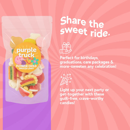 Purple Truck Candy Co. Flower Child Swedish Candy Mix .5 Pounds