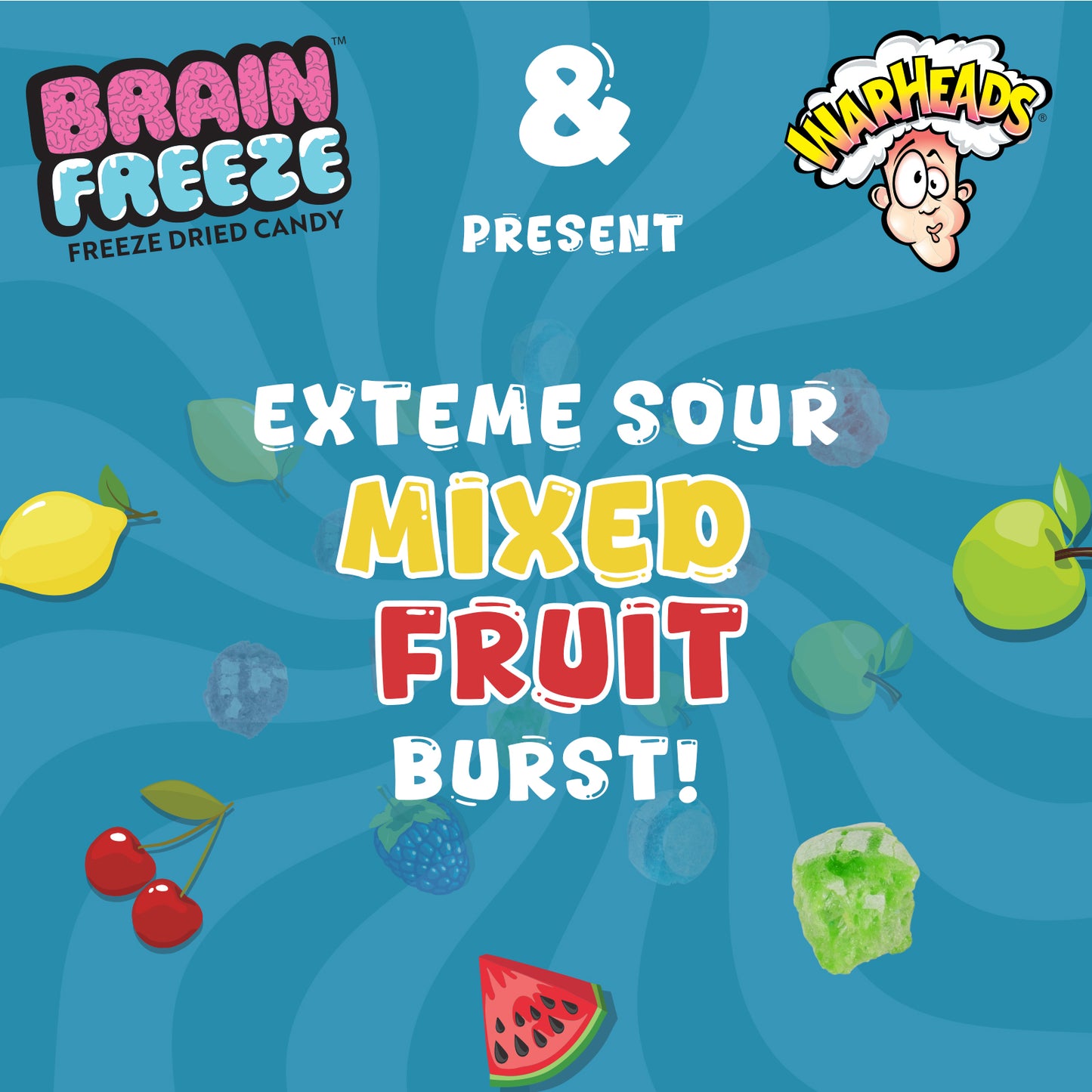 Brain Freeze Warheads Freeze Dried Candy Variety Pack