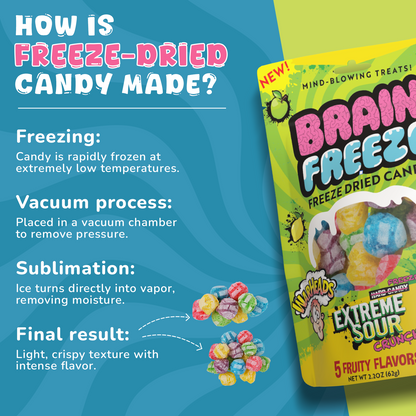 Brain Freeze Warheads Freeze Dried Candy Variety Pack