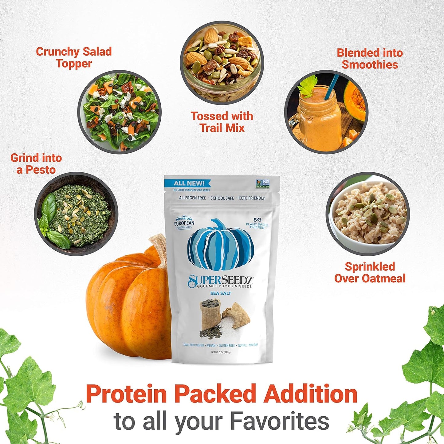 SuperSeedz Sea Salt Dry Roasted Pumpkin Seeds