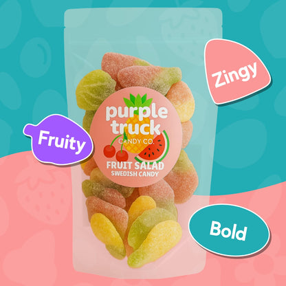 Purple Truck Candy Co. Fruit Salad Swedish Candy Mix .5 Pounds