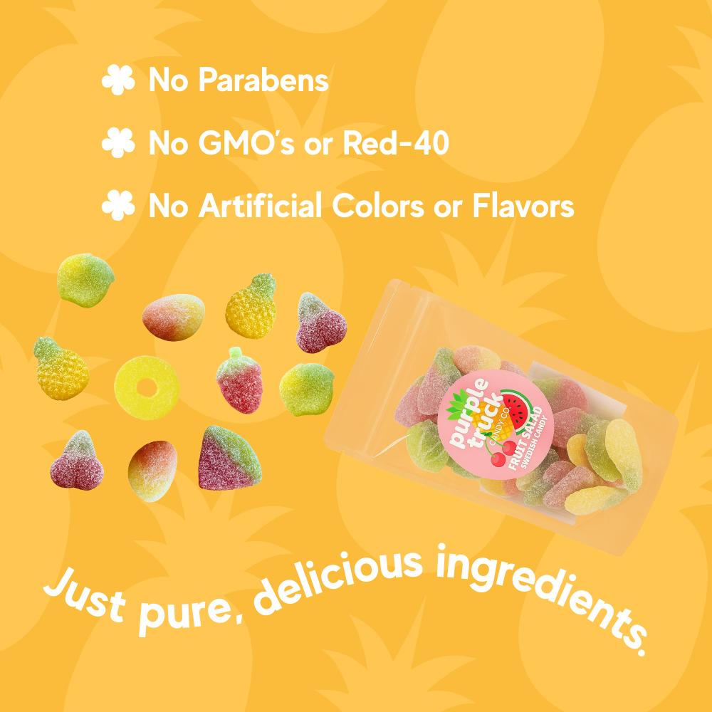 Purple Truck Candy Co. Fruit Salad Swedish Candy Mix .5 Pounds