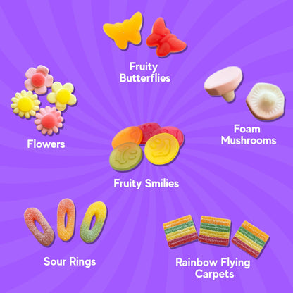 Purple Truck Candy Co. Flower Child Swedish Candy Mix .5 Pounds