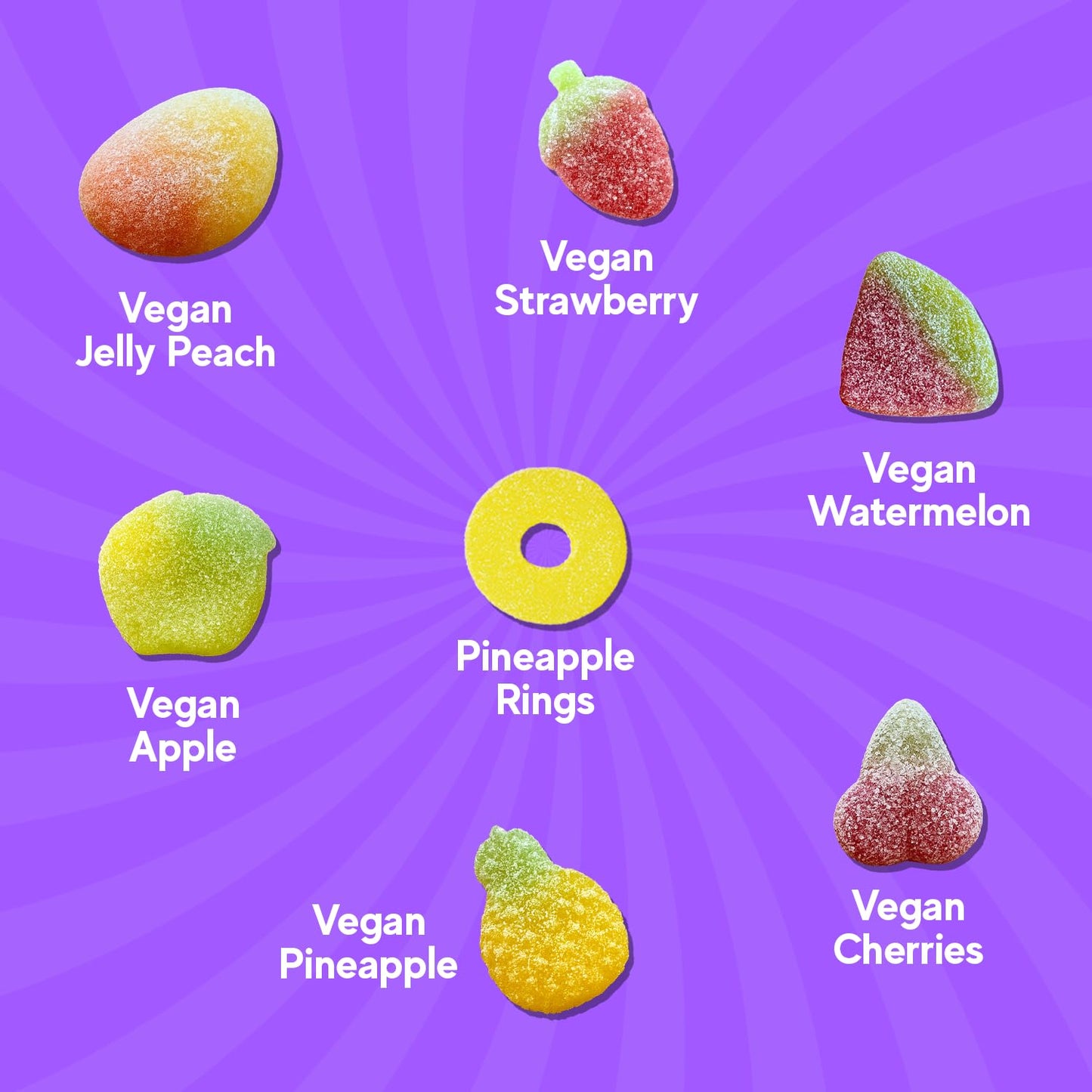 Purple Truck Candy Co. Fruit Salad Swedish Candy Mix .5 Pounds