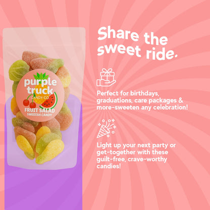 Purple Truck Candy Co. Fruit Salad Swedish Candy Mix .5 Pounds