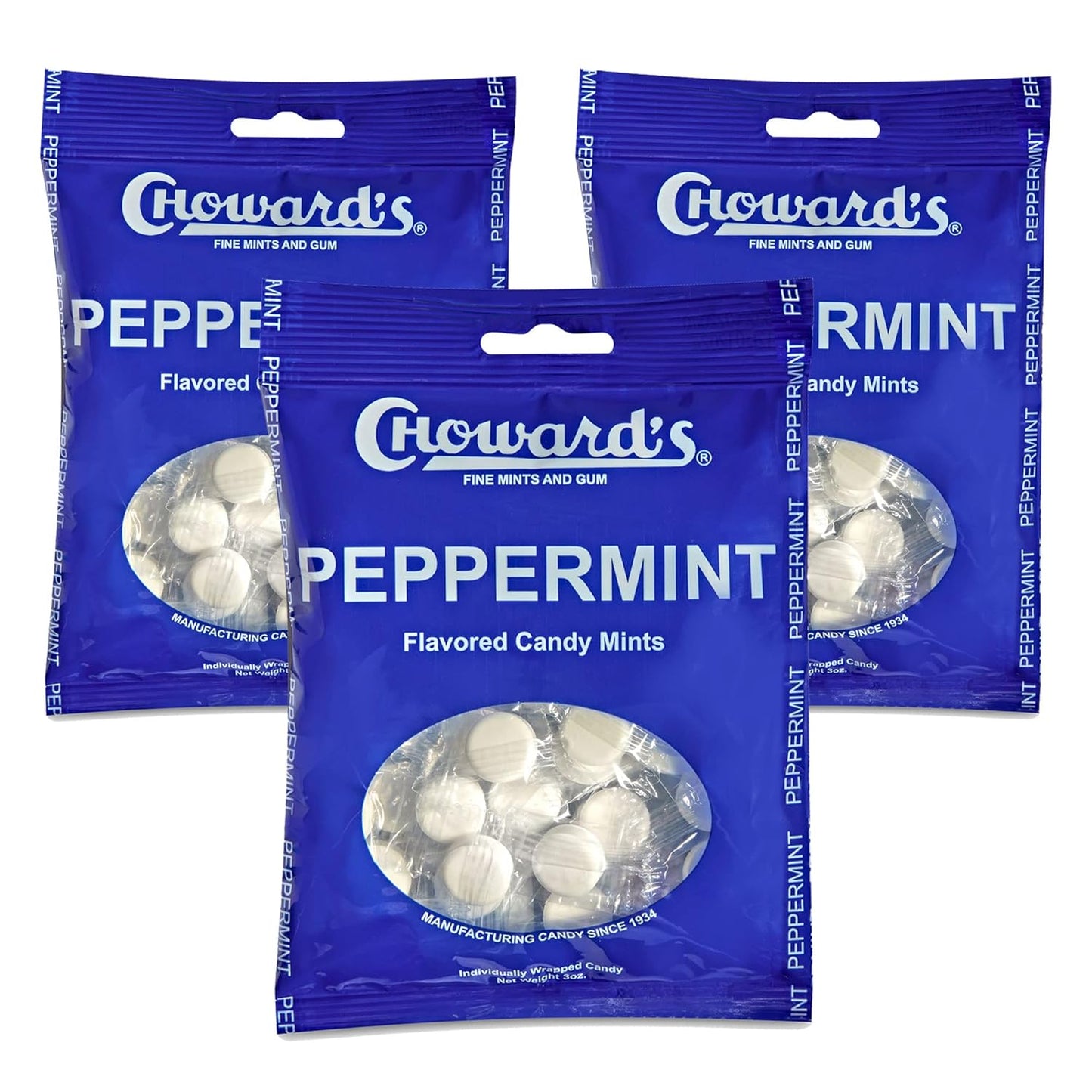 Choward's 3oz Peppermint Candy Bags 3 Pack