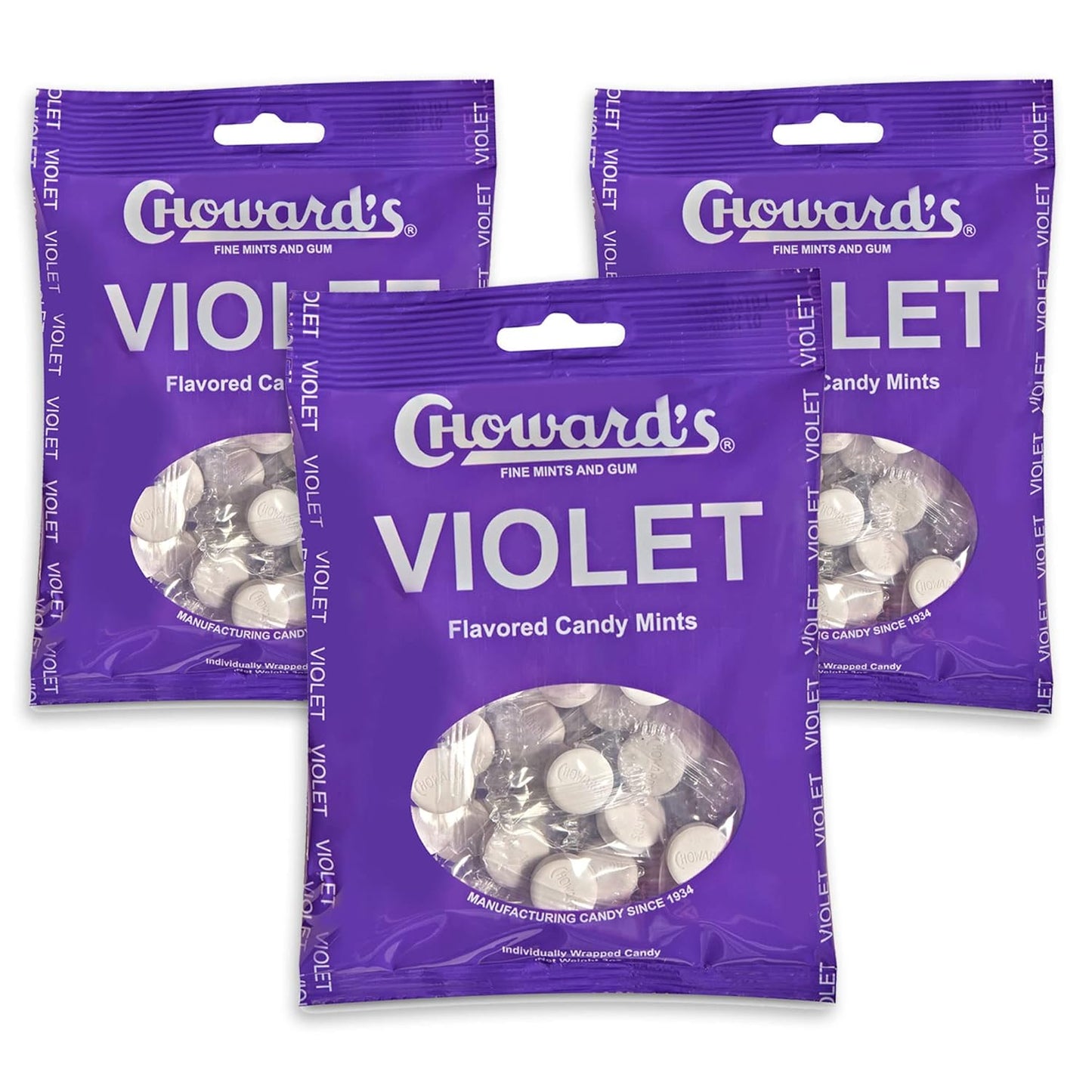 Choward's 3oz Violet Candy Bags 3 Pack