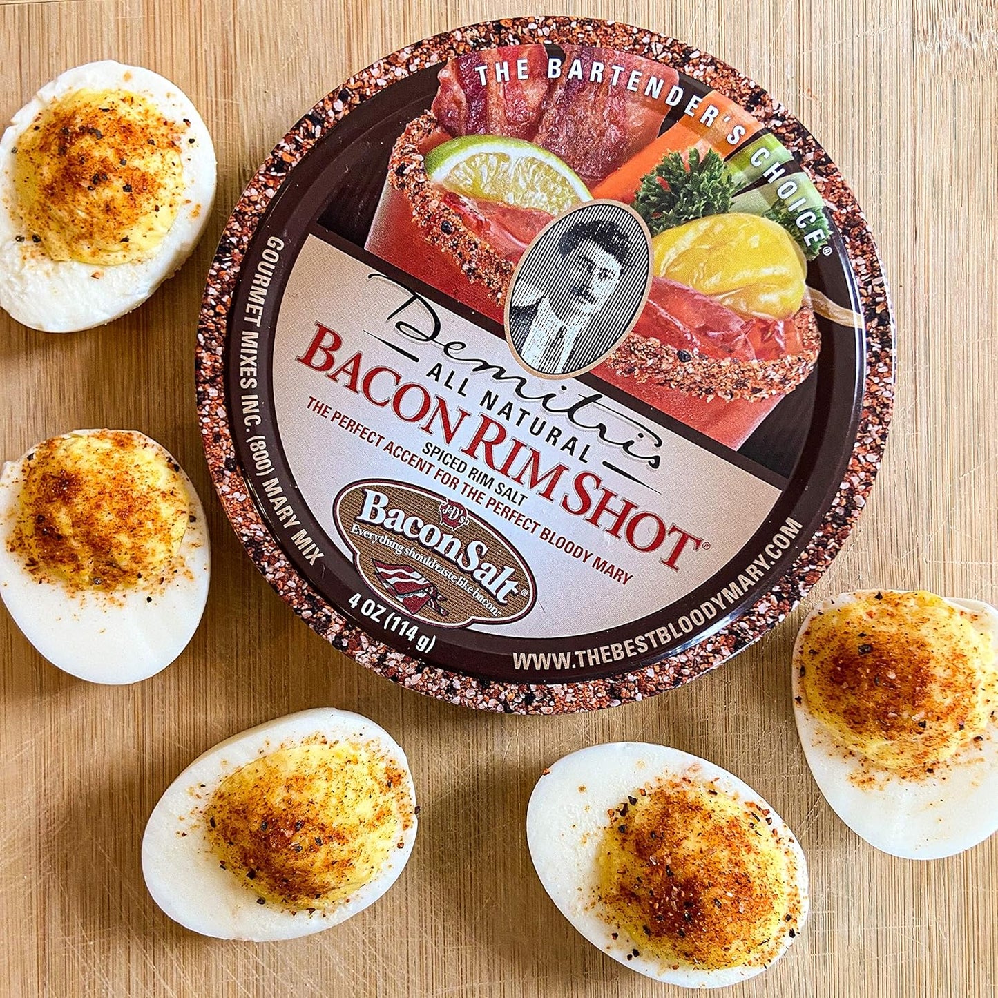Demitri's Bacon RimShot, Spiced Rim Salt, 4 Ounce Tin